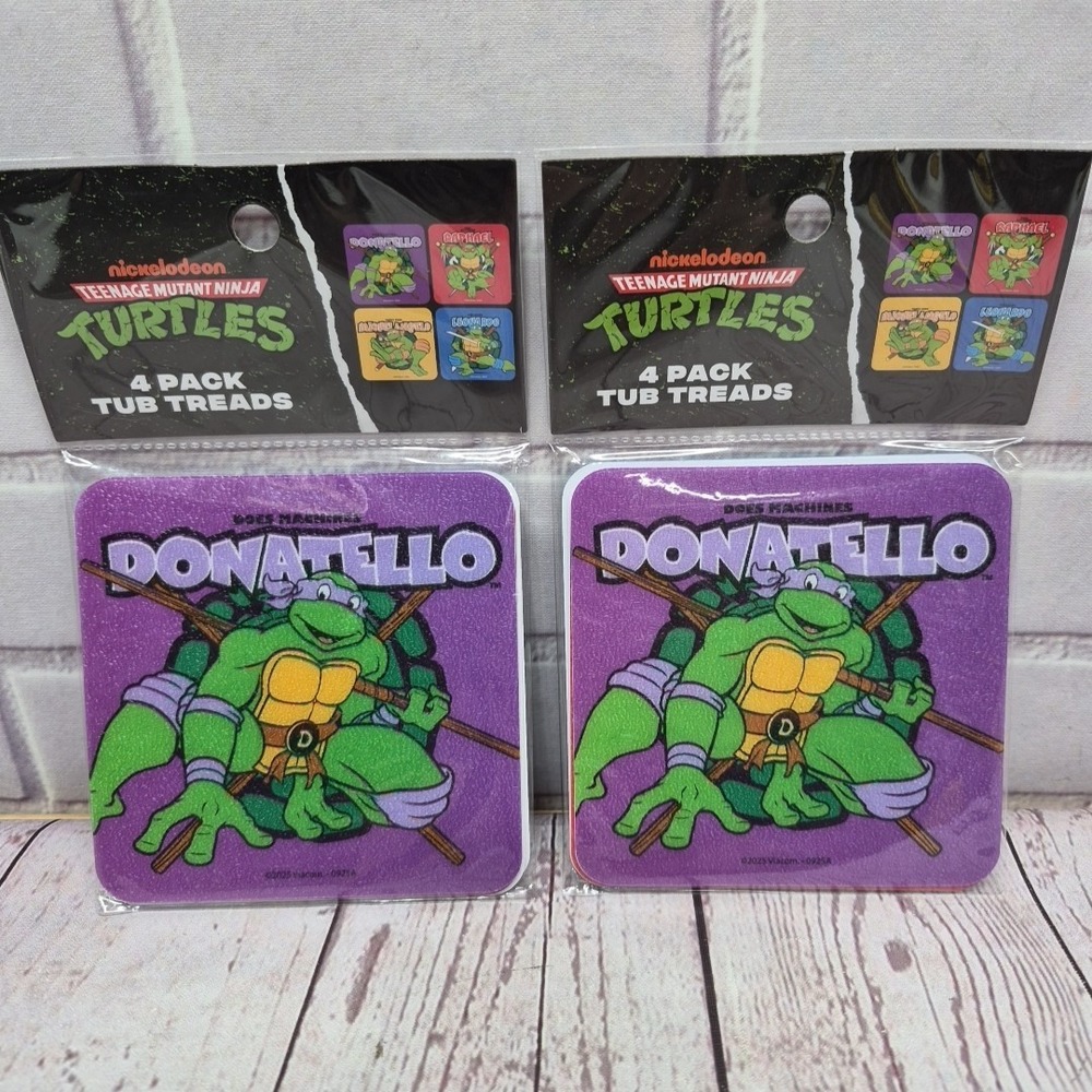 Lot Of 2, 4pc Teenage Mutant Ninja Turtles Bathtub Treads, 4 Different Designs